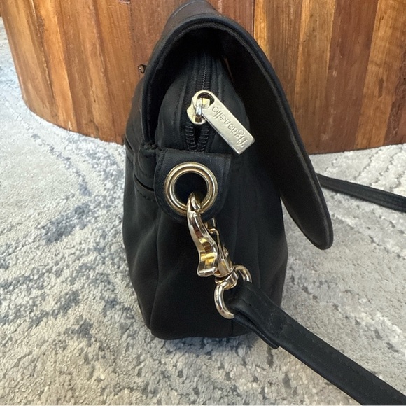 Tignanello Vintage Saddlebag Black Leather Handbag Crossbody Bag - Picture 5 of 13